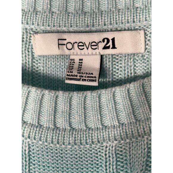 Forever 21 Ombre Teal Knit Sweater, Women's Size M - Picture 5 of 6